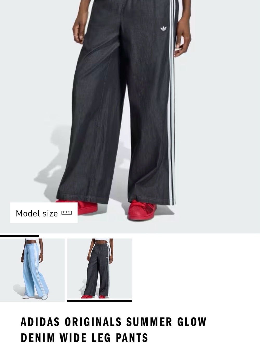 Adidas Originals Black Wide-Leg Track Pants